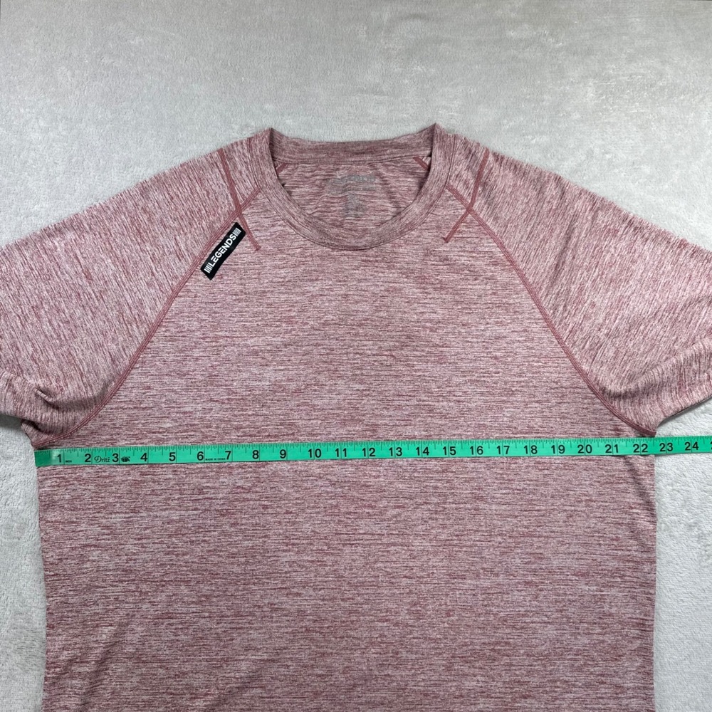 Legends Enzo T-Shirt Men XL Heather Red Space Dye Short Sleeve Athletic Gym Tee - Picture 7 of 8